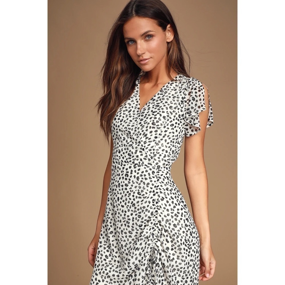 Lulu “Wild Ride” Leopard High Low Ruffle MaxiDress - Picture 3 of 9
